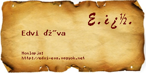 Edvi Éva névjegykártya
